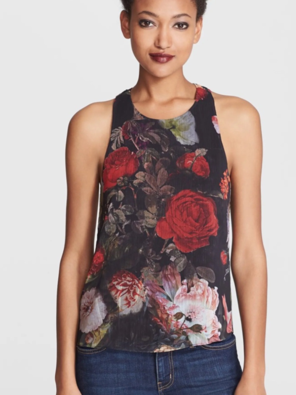 Alice + Olivia | Vicky Floral Keyhole Top As Seen on Big Bang Theory | XS/S